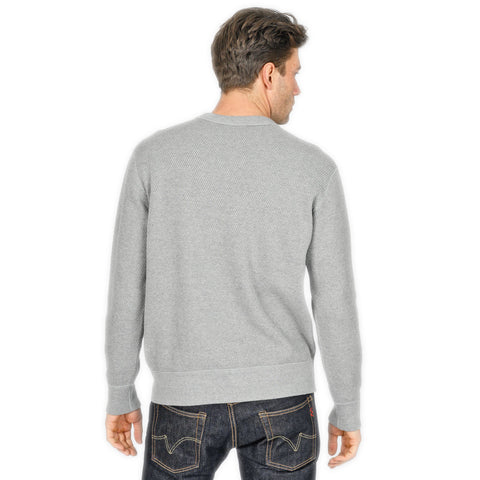 Iron Heart IHSW-86-GRY Heavyweight Thermal Crew Neck Sweater in grey available at Rugged Gentlemen Shoppe