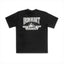 Back graphic detail on Iron Heart IHT-2601-BLK 7.5oz loopwheel t-shirt made in Japan
