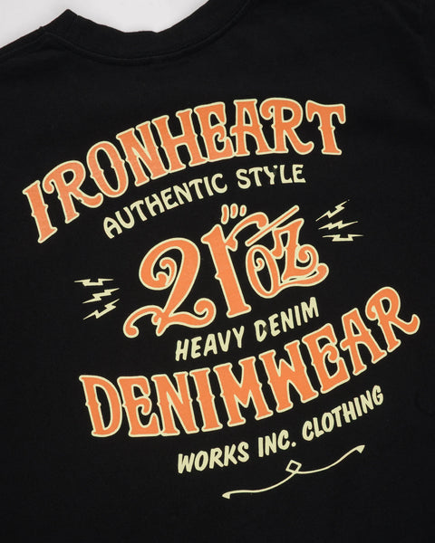Iron Heart IHT-2603-BLK 7.5oz Loopwheel Cotton Graphic T-Shirt Made in Japan available at Rugged Gentlemen Shoppe Singapore