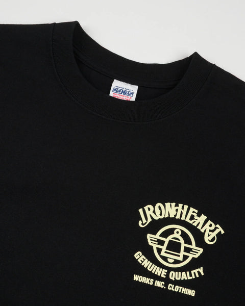 Iron Heart IHT-2603-BLK 7.5oz Loopwheel Cotton Graphic T-Shirt Made in Japan available at Rugged Gentlemen Shoppe Singapore