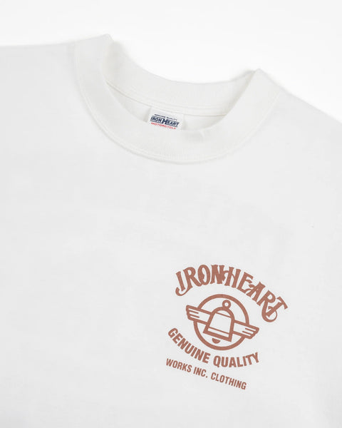 Iron Heart IHT-2603-WHT 7.5oz Loopwheel Cotton Graphic T-Shirt Made in Japan available at Rugged Gentlemen Shoppe Singapore