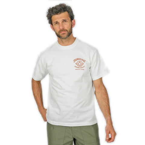Iron Heart IHT-2603-WHT 7.5oz Loopwheel Cotton Graphic T-Shirt Made in Japan available at Rugged Gentlemen Shoppe Singapore