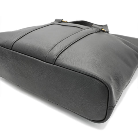 Close-up of premium tumbled full-grain leather grain on OGL 9981 briefcase
