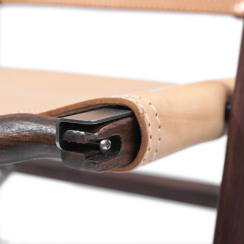 OGL Kermit wooden chair V1 in vegetable tanned leather, handcrafted folding chair with wooden frame for camping
vegetable tanned leather Kermit chair wooden folding design outdoor handcrafted