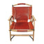 OGL Kermit wooden chair V4 large size in glazed brown leather, oversized folding chair wooden frame
large Kermit chair brown leather wide seat handcrafted folding outdoor chair