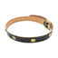 Obbi Good Label Single-Prong Concho Belt in hand-dyed black vegetable-tanned leather with solid brass conchos and brass garrison buckle