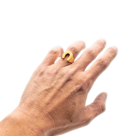 Obbi Good Label handmade brass horseshoe ring for men in solid brass in Rugged Gentlemen Shoppe Singapore