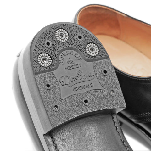 Goodyear welted horsehide Derby shoes with Dr. Sole Supergrip II rubber half soles and heels