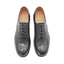 OGL BRAVE black Italian horsehide Derby shoes made by Goodyear welted construction from top view