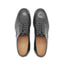 OGL BRAVE black Italian horsehide Derby shoes made by Goodyear welted construction from top view showing branded embossed
