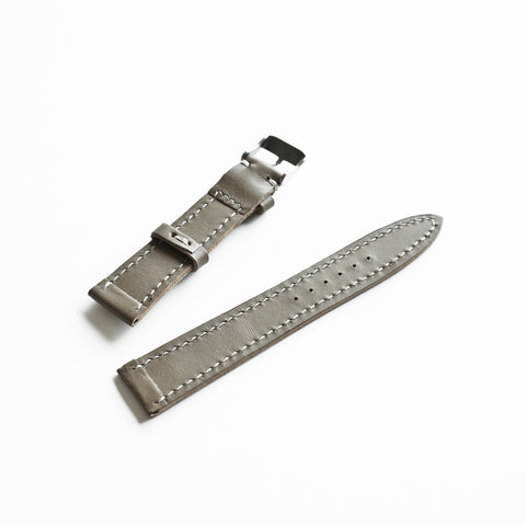 Hand-stitched Buttero leather watch strap handmade by Obbi Good Label using traditional saddle stitching techniques