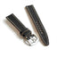 Hand saddle stitched Horween Shell Cordovan watch strap showing traditional leather craftsmanship