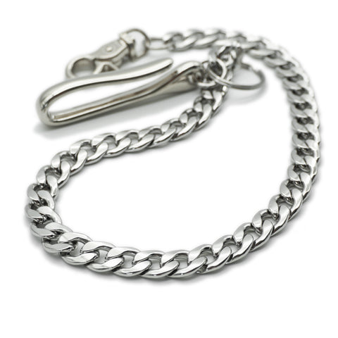 OGL silver-plated nickel wallet chain showing polished interlocking Cuban links.