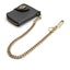 OGL Type 2 solid brass Cuban wallet chain with black leather wallet, brass belt hook and swivel clasp.