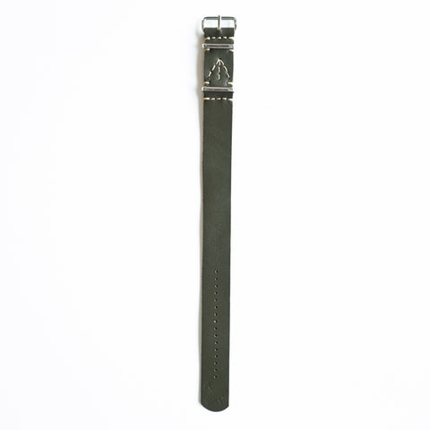 OGL Squadron Straps Blenheim NATO Strap in olive vegetable-tanned leather designed for field watches and mechanical watches