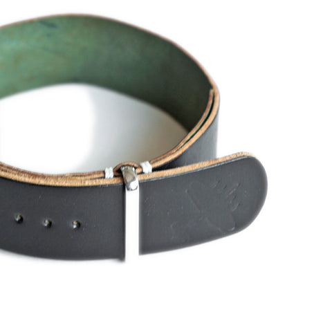 Black Horween Shell Cordovan NATO watch strap from the OGL Squadron Straps Halifax collection