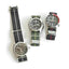 Obbi Good Label Marine Nationale Parachute Watch Strap available in black/red, olive/yellow, black/white installed on Seiko and Hamilton field watches.