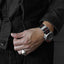 Obbi Good Label Marine Nationale Parachute Watch Strap in black/red on wrist