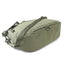 Showing bottom construction and trolley sleeve of OriGinaLe Origo Roll-Top Hobo Bag in olive abrasion-resistant technical canvas