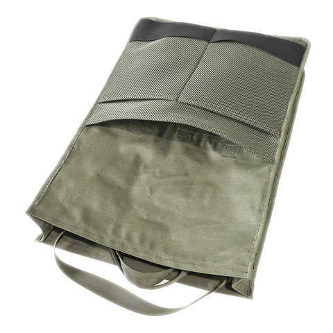OriGinaLe Origo Roll-Top Tote Bag turning inside out showing signature cushion-padded interior and pocket compartment