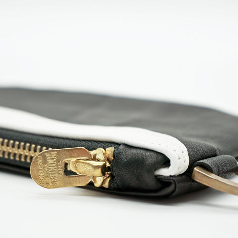 OGL BRAVE HORSEHIDE ZIPPER WALLET BLACK/WHITE