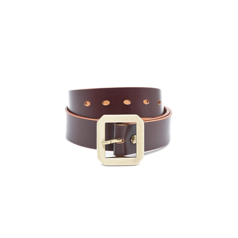 OGL Belt Single-Prong Garrison Leather Belt Hand-Dyed Brown