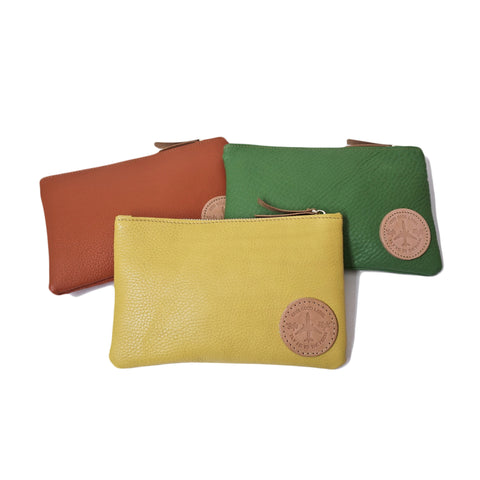 OGL ONLY GOOD LIFE FLYING ZIPPER COLOUR LEATHER POUCH