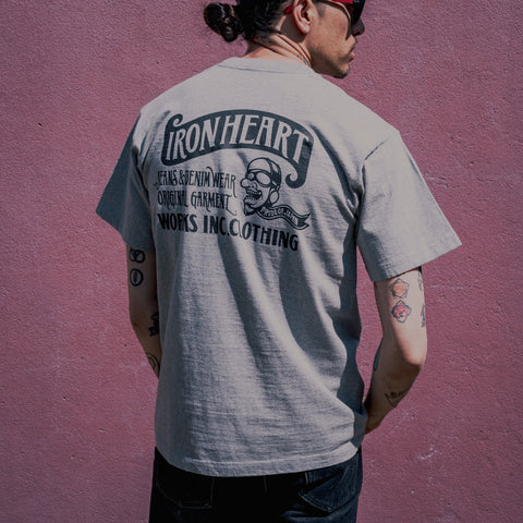 7.5oz Printed Loopwheel Crew Neck T-Shirt IH2301 Grey
