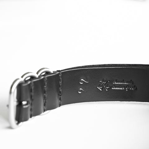 OGL WTC HANDSTITCH LEATHER ZULU WATCH STRAP BLACK