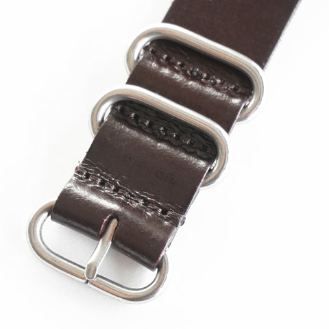 OGL WTC HANDSTITCH LEATHER ZULU WATCH STRAP BROWN