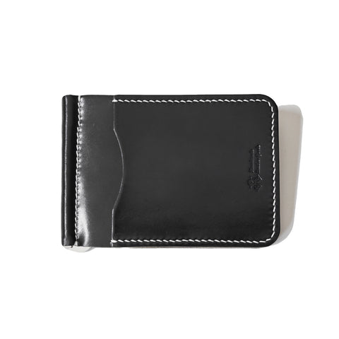 OGL BRAVE Shell Cordovan Moneyclip Black - Handstitched