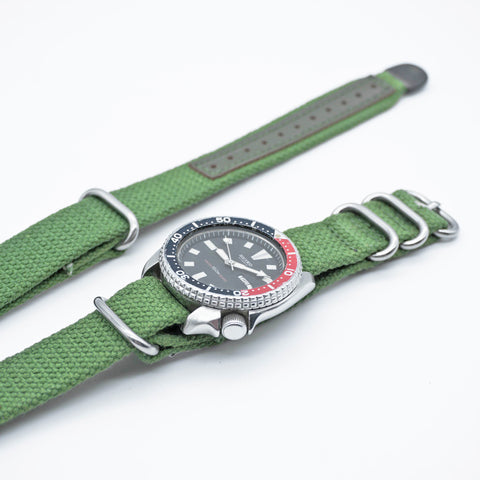 OGL WTC Field Webbing Strap with rugged woven webbing and brushed metal hardware for field watches and mechanical watches