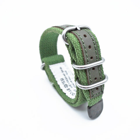 OGL WTC Field Webbing Strap with rugged woven webbing and brushed metal hardware for field watches and mechanical watches