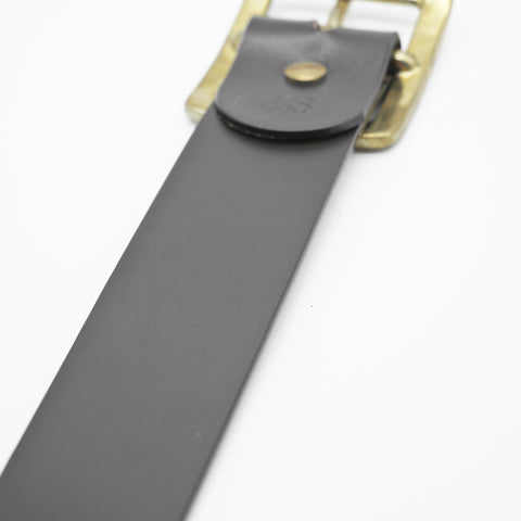 OGL BELT HAND-HAMMERED BRASS LEATHER BELT FULL-DYED BROWN